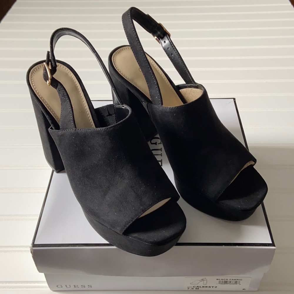 Guess Caleesy Black Platform Block Heel - image 2